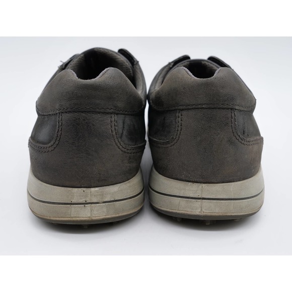 Ecco Golf Shoes Mens 12 Gray Leather Perforated Spikeless Lace Up Low Top - Picture 9 of 12